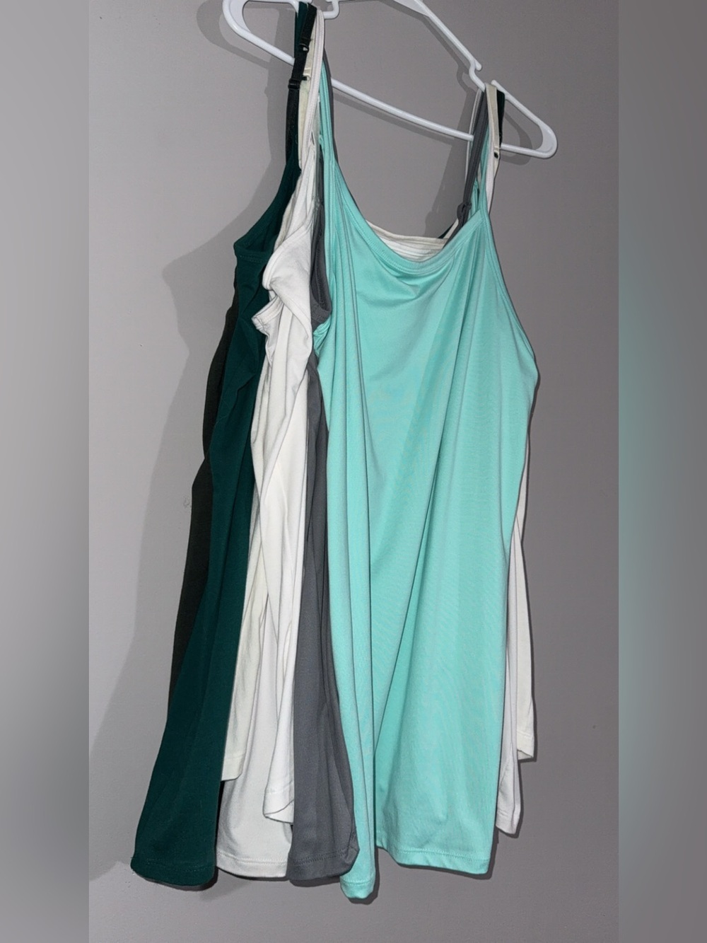 *Bundle of 6* Terra & Sky Mint, White, Green, Gray & Teal Layered Tank Tops